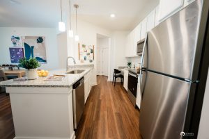 An Ocala apartment with a stainless steel refrigerator.